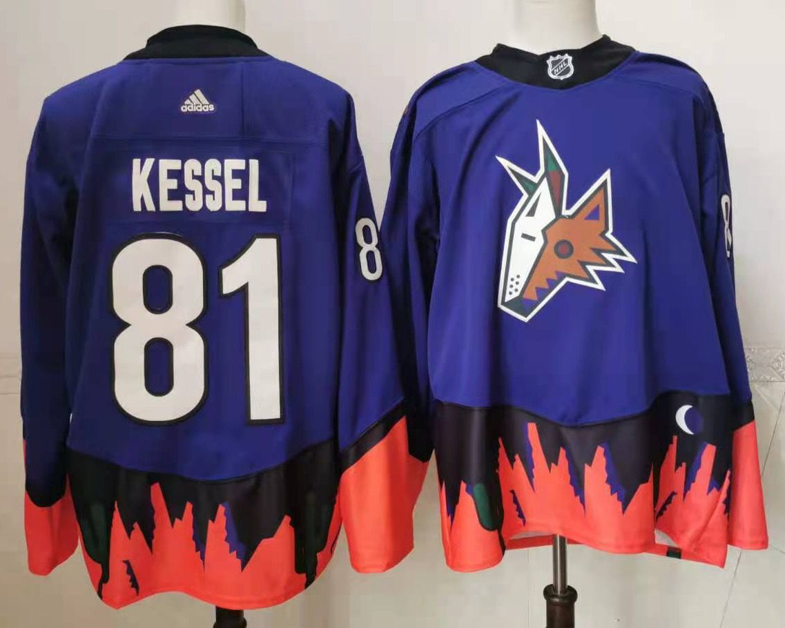 Men Arizona Coyotes #81 Kessel Purple Authentic Stitched 2022 Adidas NHL Jersey->anaheim ducks->NHL Jersey